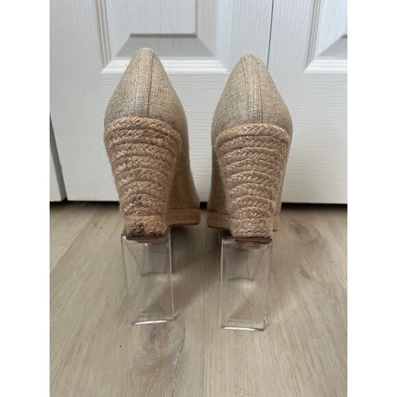 J CREW Seville Espadrille Gold/Tan Wedges Sz 9 - Picture 5 of 6